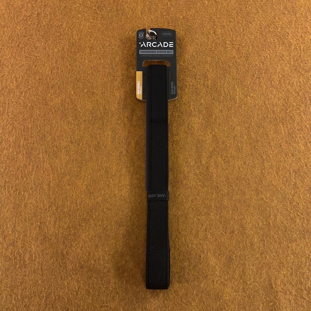 Arcade Unisex OS Custom Fit Black Atlas Slim Performance Stretch Belt NWT